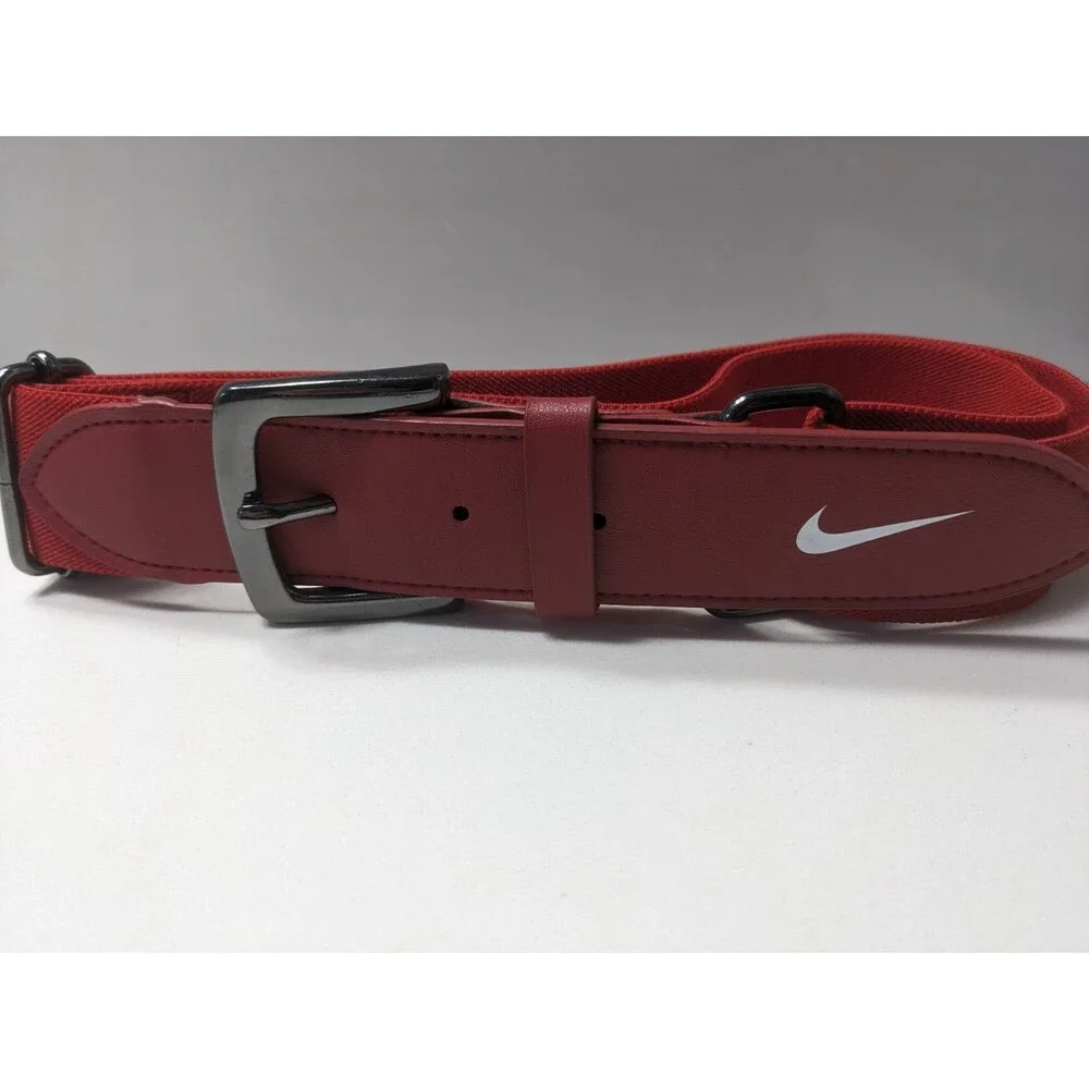 NIKE Youth Red Elastic Belt Sport Swoosh One Size Fits All Adjustable Baseball